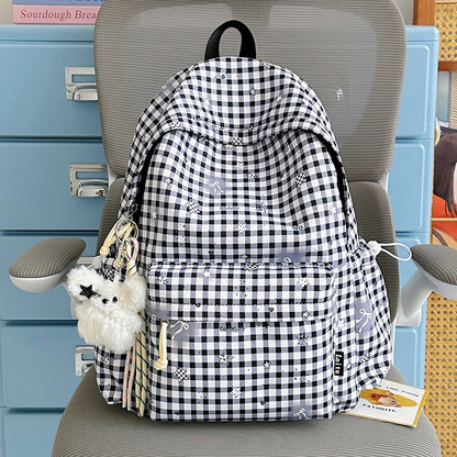 Stylische karierte Druck Rucksack Brehn