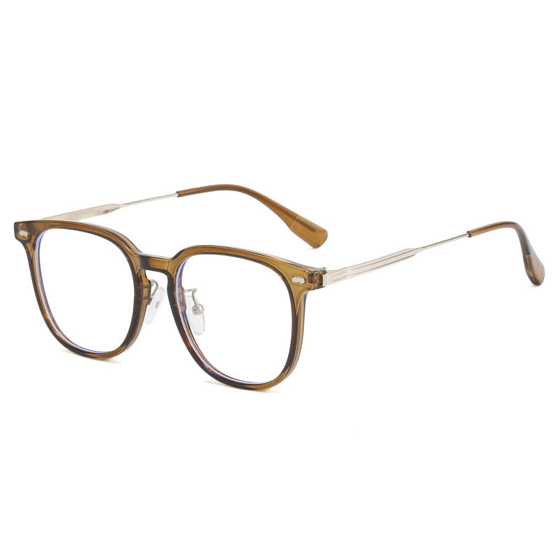 Damen klare rechteckige Brille mit filigranem Metallrahmen Brehn