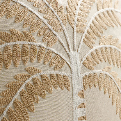 Besticktes Palm-Leinen Dekoratives Wurfkissen