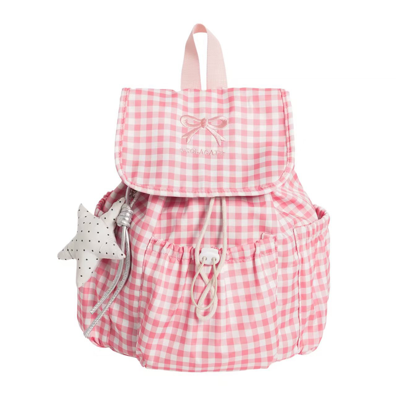 Süßer Gingham-Druck Rucksack Brehn