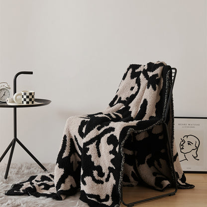 Plüsch Wendbare Sherpa Fleece Throw-Decke mit Übergröße Damaskus-Muster