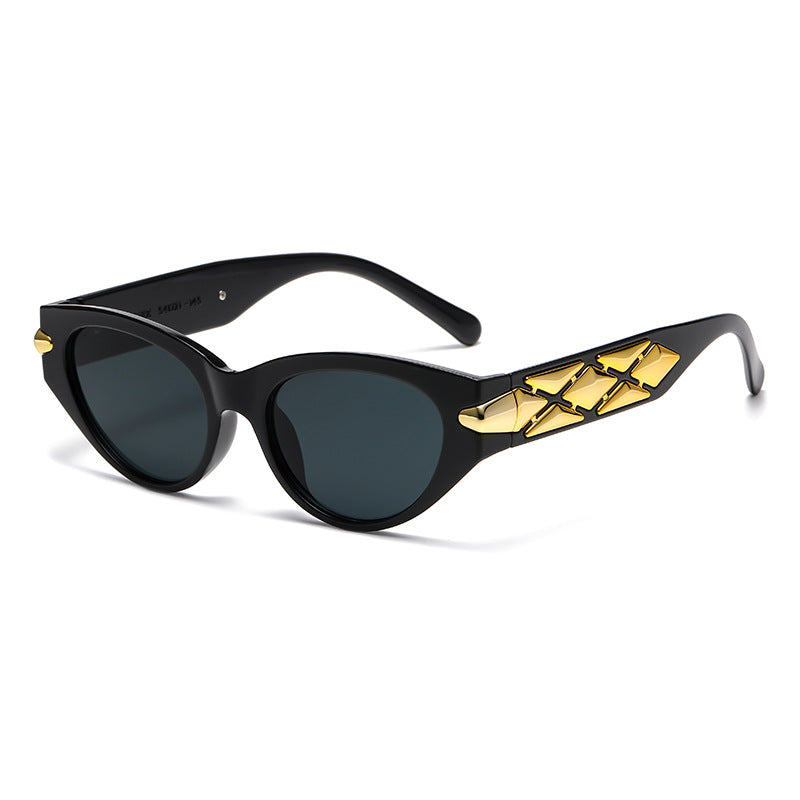 Damen Cat-Eye Sonnenbrille mit luxuriösen Akzenten und einzigartigem Design Brehn