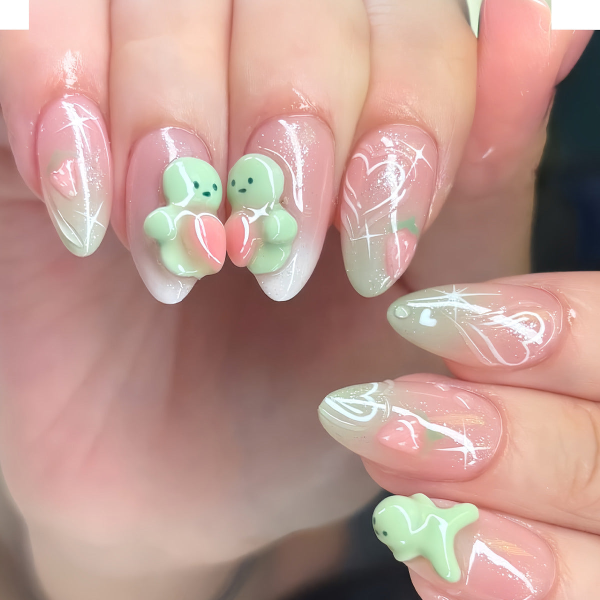 Künstlerische 3D-Gel-Nagelkunst Brehn