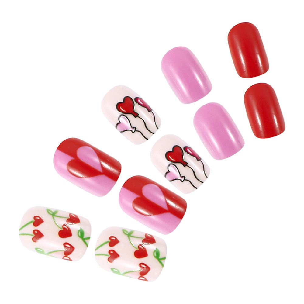 Künstlerisches Liebe-Themen Press-On Nagelkunst Set Brehn