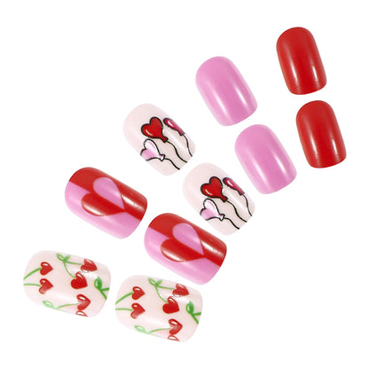 Künstlerisches Liebe-Themen Press-On Nagelkunst Set Brehn