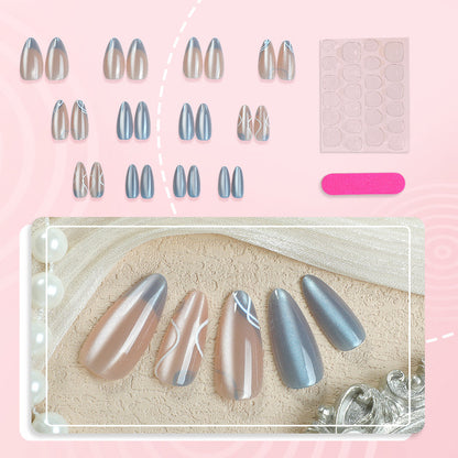 Premium Glänzendes Spitzes Press-On Nagelset
