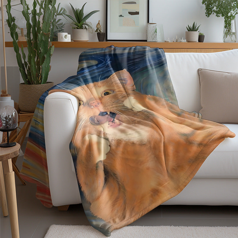 Künstlerische katzenmotivierte Fleece-Decke