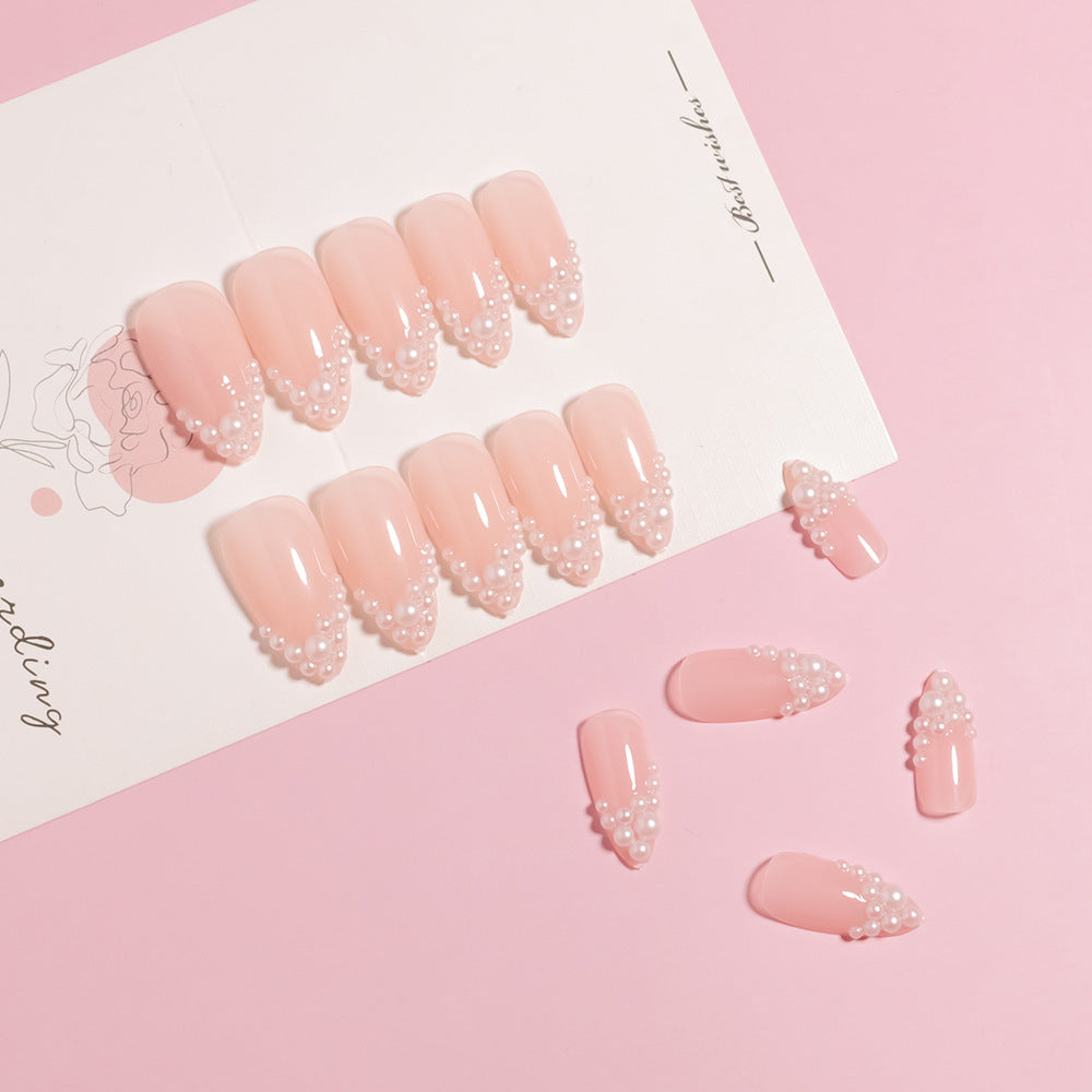 Glamouröses Perl-betontes Druck-Nagelset Brehn
