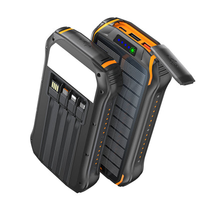Robuste Solar-Powerbank mit Schnellladefunktion und Integrierter Led-Lampe Brehn