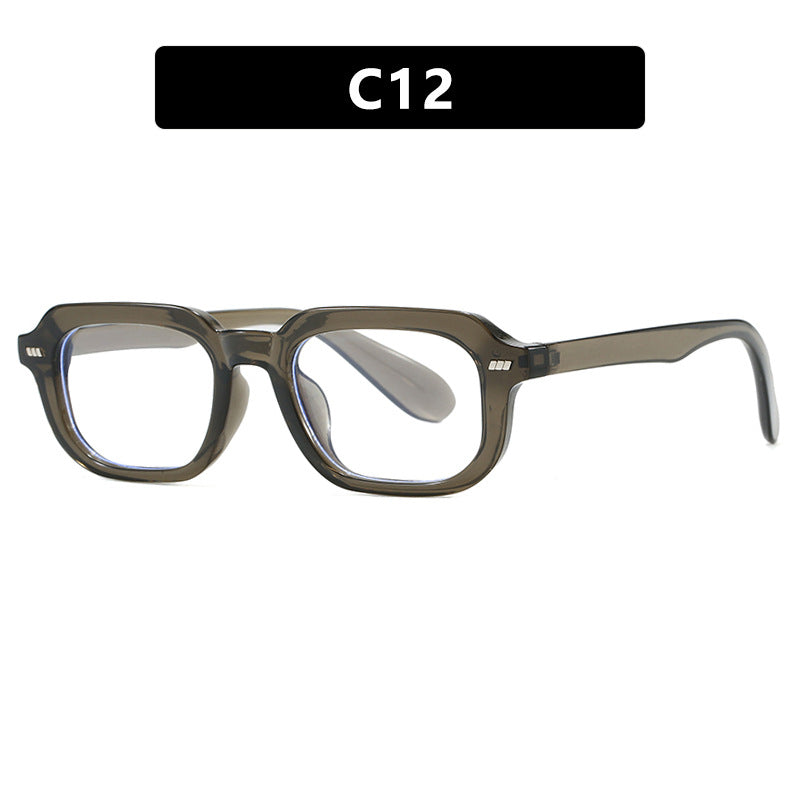 Damen quadratische Sonnenbrille mit hochglänzendem transparentem Rahmen und polarisierenden Gläsern Brehn