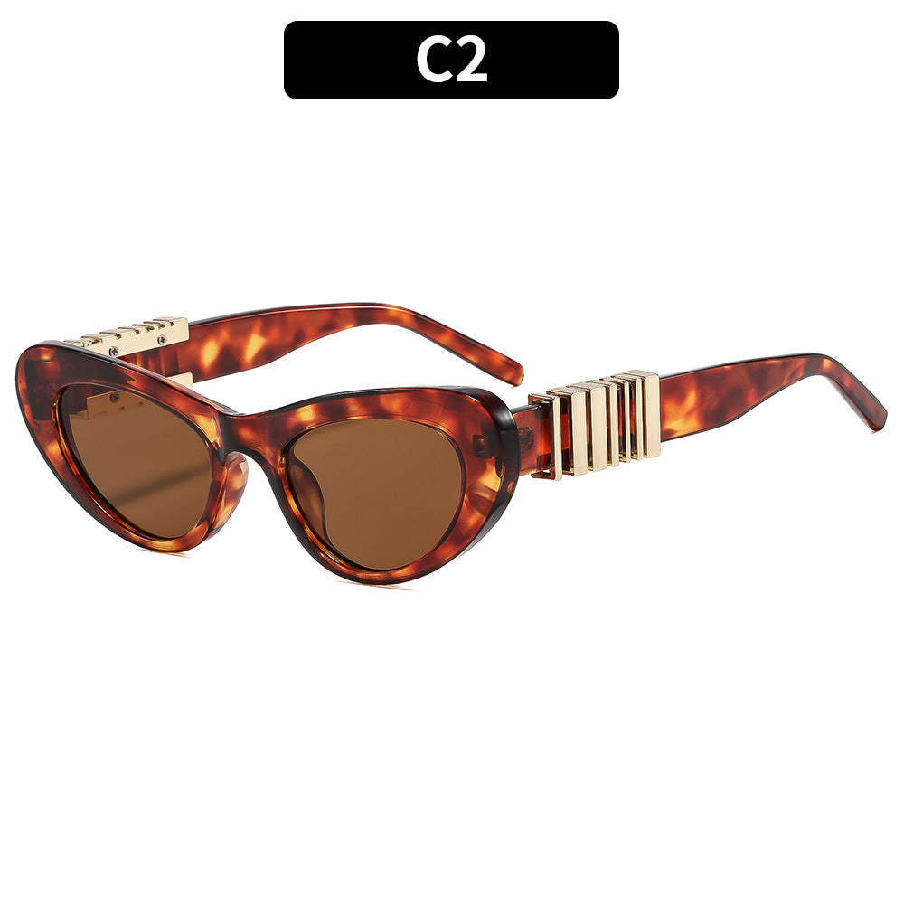 Damen Designer-Sonnenbrille mit luxuriösem Metallrahmen und stilvollen Verzierungen Brehn