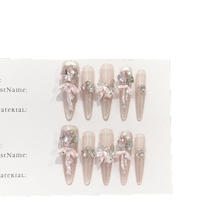 Funkelndes Strass-Besetztes Press-On Nagelkunstset