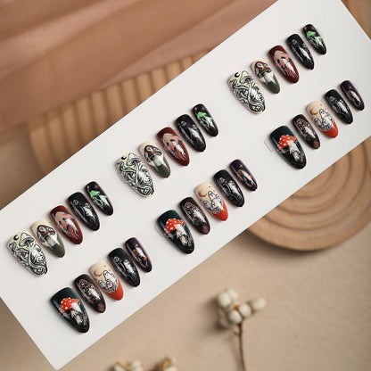 Kreatives Kunstnagelset mit verspieltem Halloween-Motiv Brehn