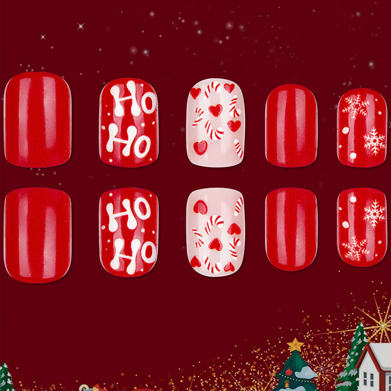Künstliche Nägel mit Festlichem Weihnachtsdesign Brehn
