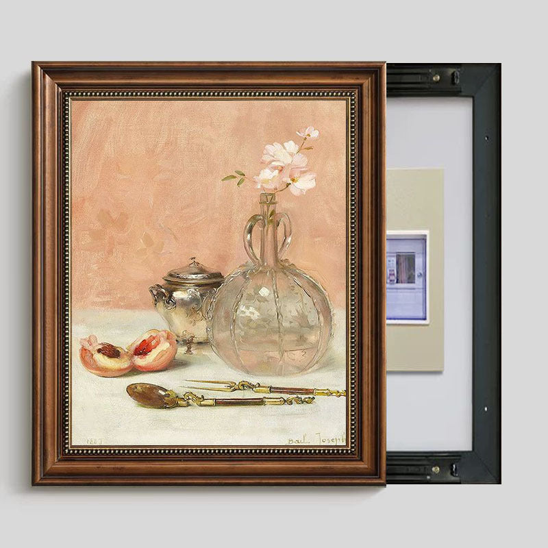 Vintage Blumige Stillleben Eingrahmte Dekoration