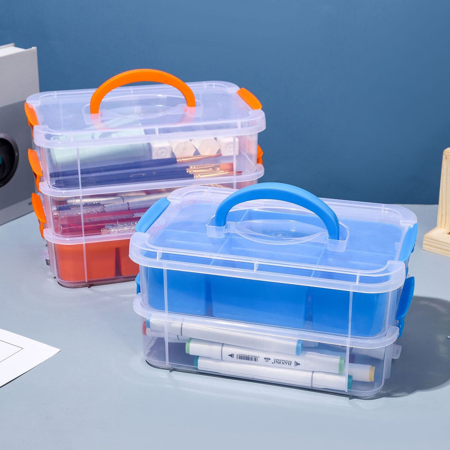 Stapbarer Multi-Compartment Lagerorganisator Brehn