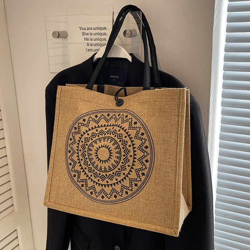 Lässige Jute-Einkaufs-Tasche