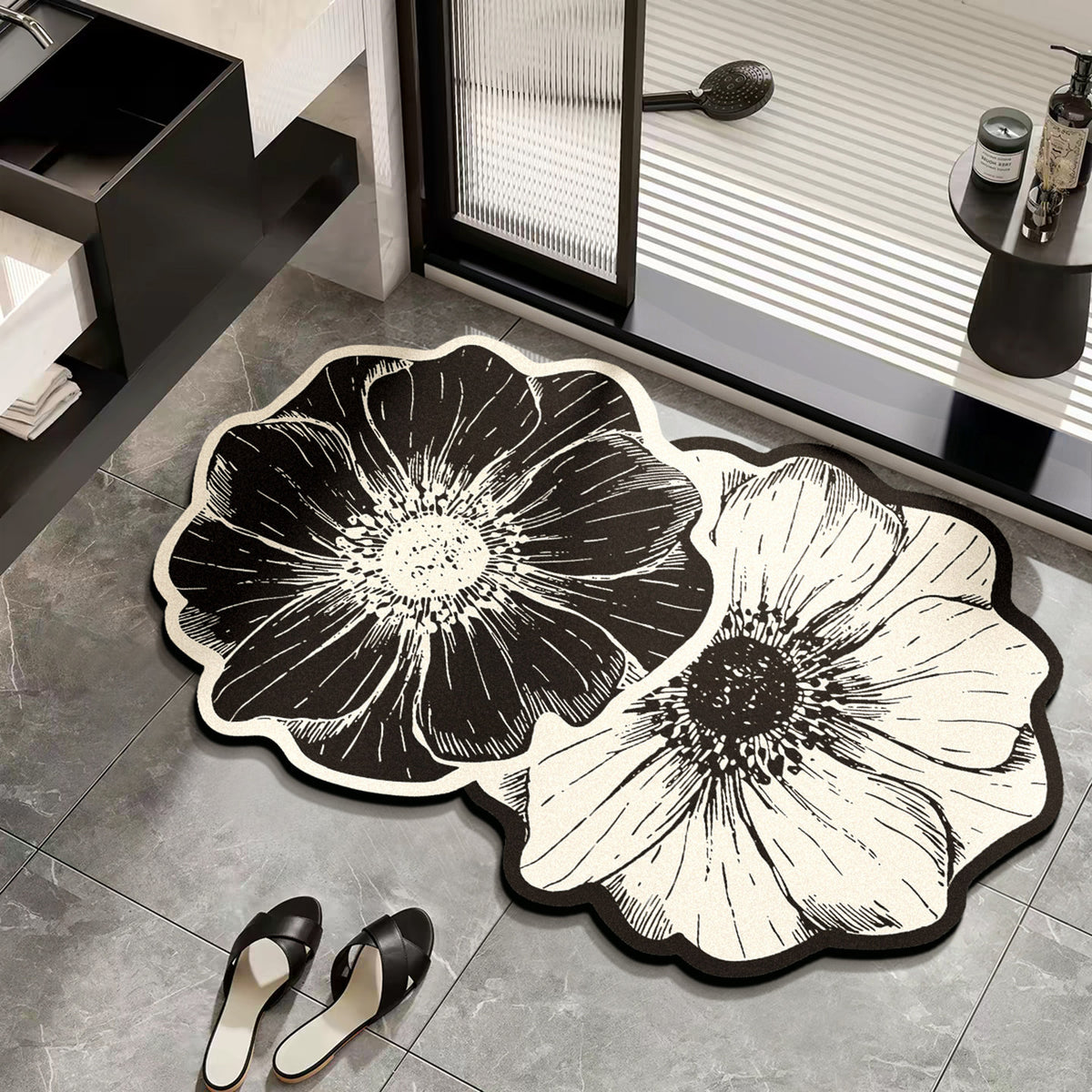 Floral Design Badezimmermatte