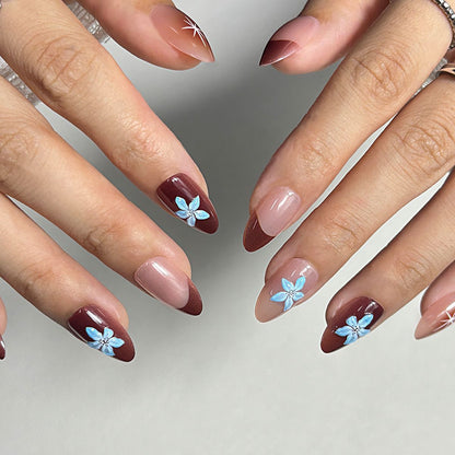 Elegante Floral Press-On Nagelset Brehn