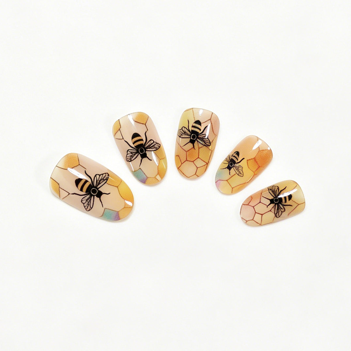 Künstlerisches Bienen-Themen Press-On Nagelkunst Set Brehn