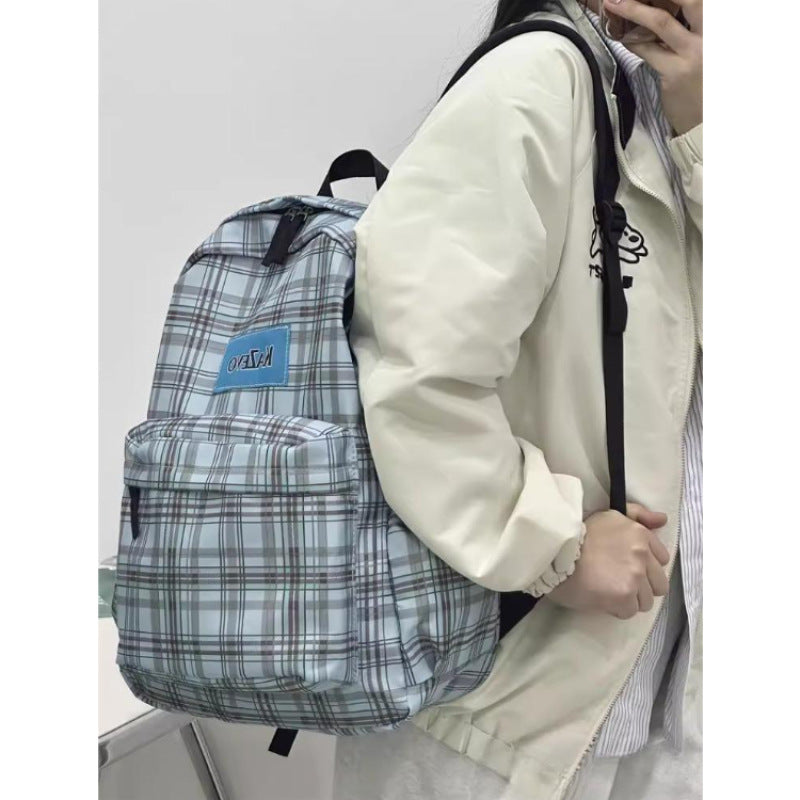 Stylischer kariert gemusterter Laptop-Rucksack Brehn