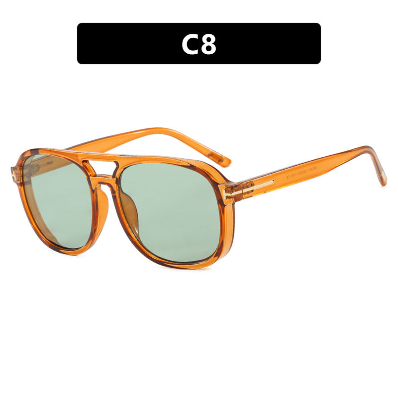Damen quadratische Sonnenbrille mit luxuriösem Kunststoffrahmen und verspiegelten Gläsern Brehn