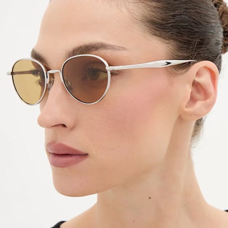 Damen runde Sonnenbrille mit elegantem Metallrahmen und UV-Schutz Brehn