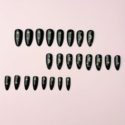 Glamouröse Nagelkunst Im Mond- und Sternen-Design Brehn