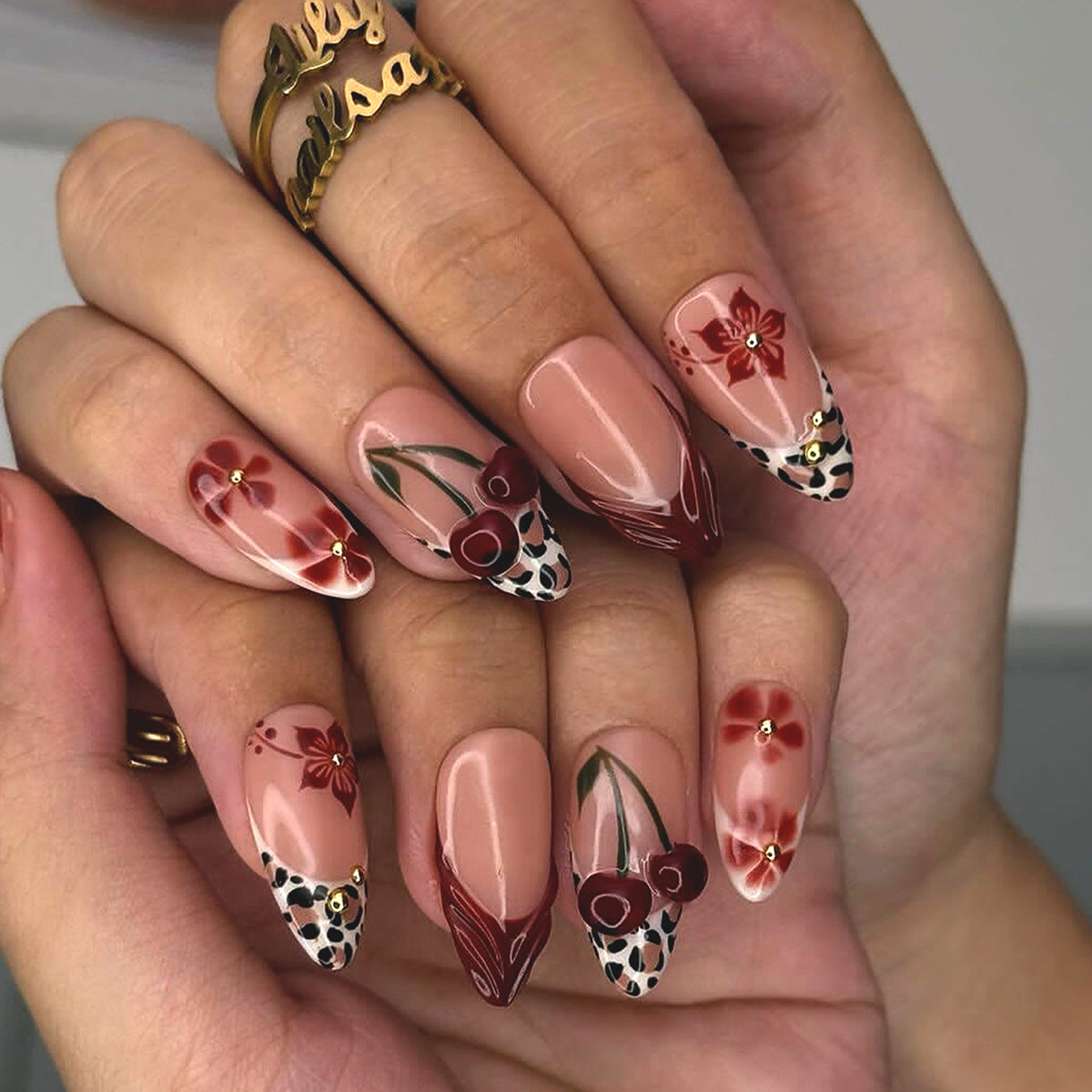 Künstliche Kunstfingernägel mit Floralen und Tierischen Motiven Brehn