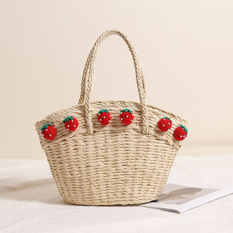 Damen Handgefertigte Strohtasche Brehn