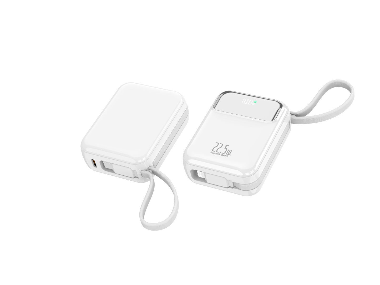 Kompakte Powerbank mit Multifunktionalem Anschluss und Digitaler Ladeanzeige Brehn