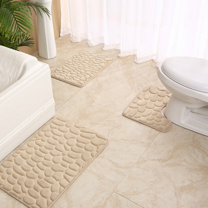 Soft Touch Steinmuster Badezimmerteppich Set Brehn