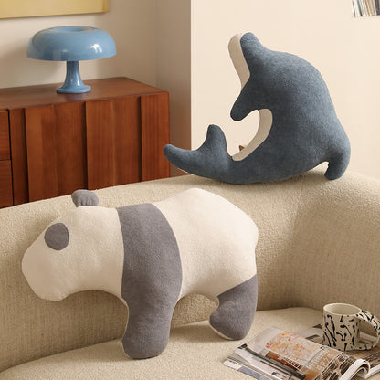 Delfinförmiges Komfort-Kuschelkissen aus weichem Plüsch mit ergonomischer Kontur Brehn