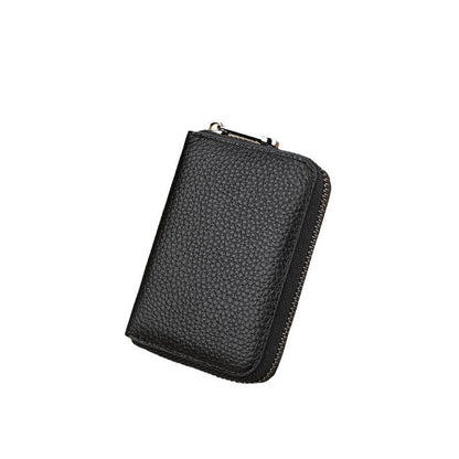 Premium Reißverschluss Leder Kartenhalter