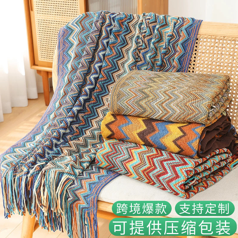 Damen Decorative Zickzack-Muster Decke Brehn