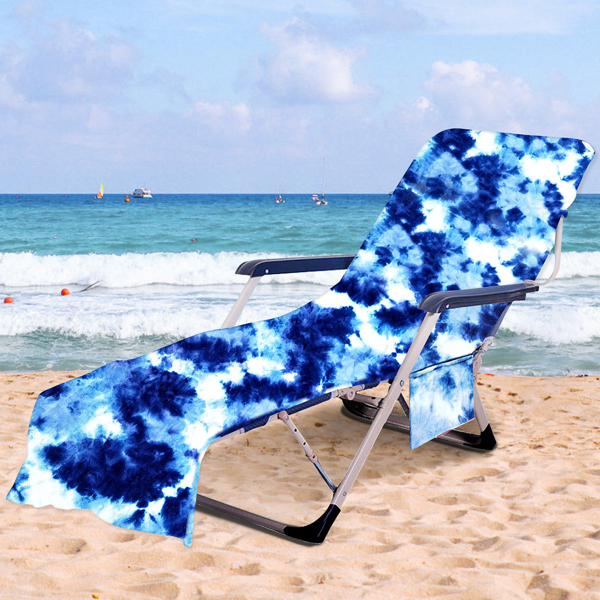 Liegestuhlauflage mit künstlerischem TIE-DYE-Design Brehn