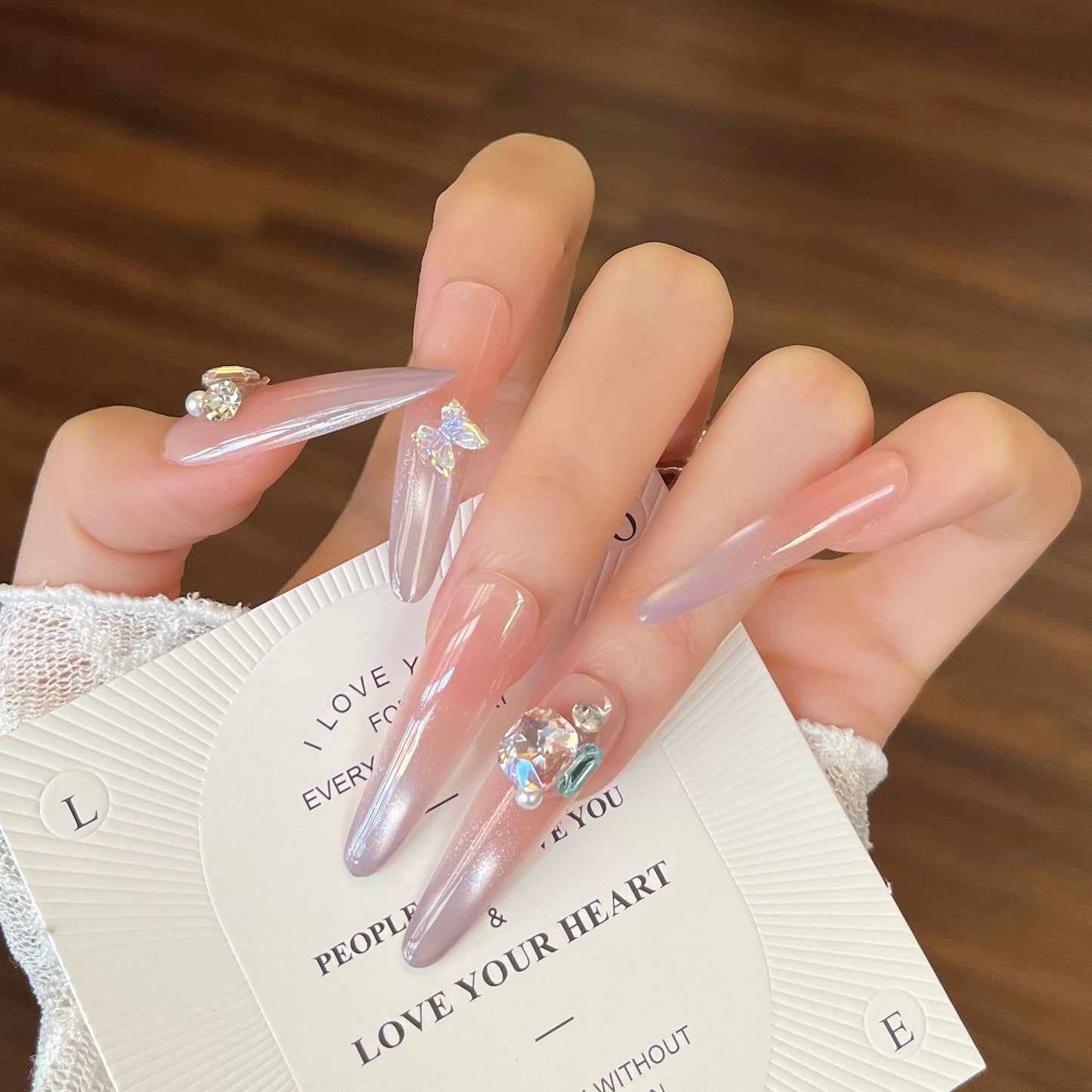 Premium Glitzernde Press-On Nagelerweiterungen Brehn