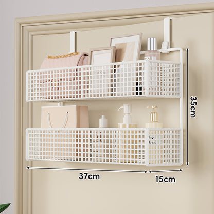 Über-Tür hängender doppelter belüfteter Mesh-Speicherkorb-Organizer mit Haken