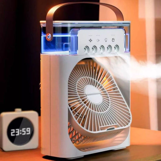 Unisex nan tragbarer Luftkühler und Ventilator mit Wassertank und Nebelfunktion sowie Ledertragegriff Brehn