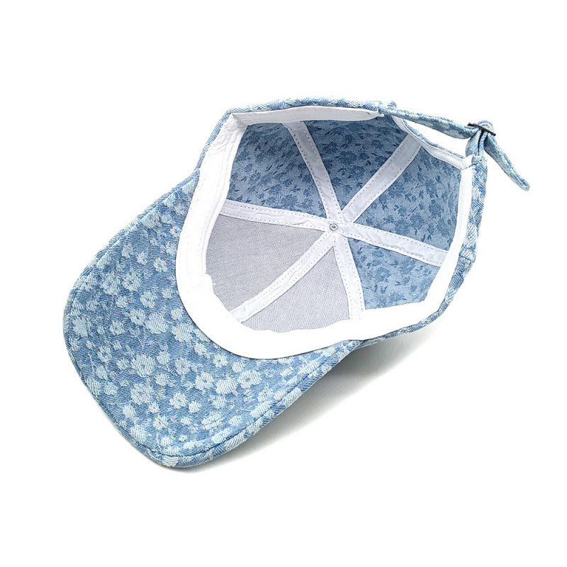 Damen Floral Texturiertes Baumwoll Baseball Cap Brehn