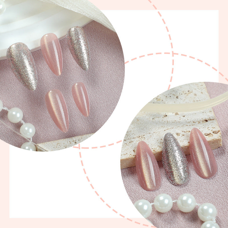 Funkelndes Glitzer Press-On Nagelset Brehn