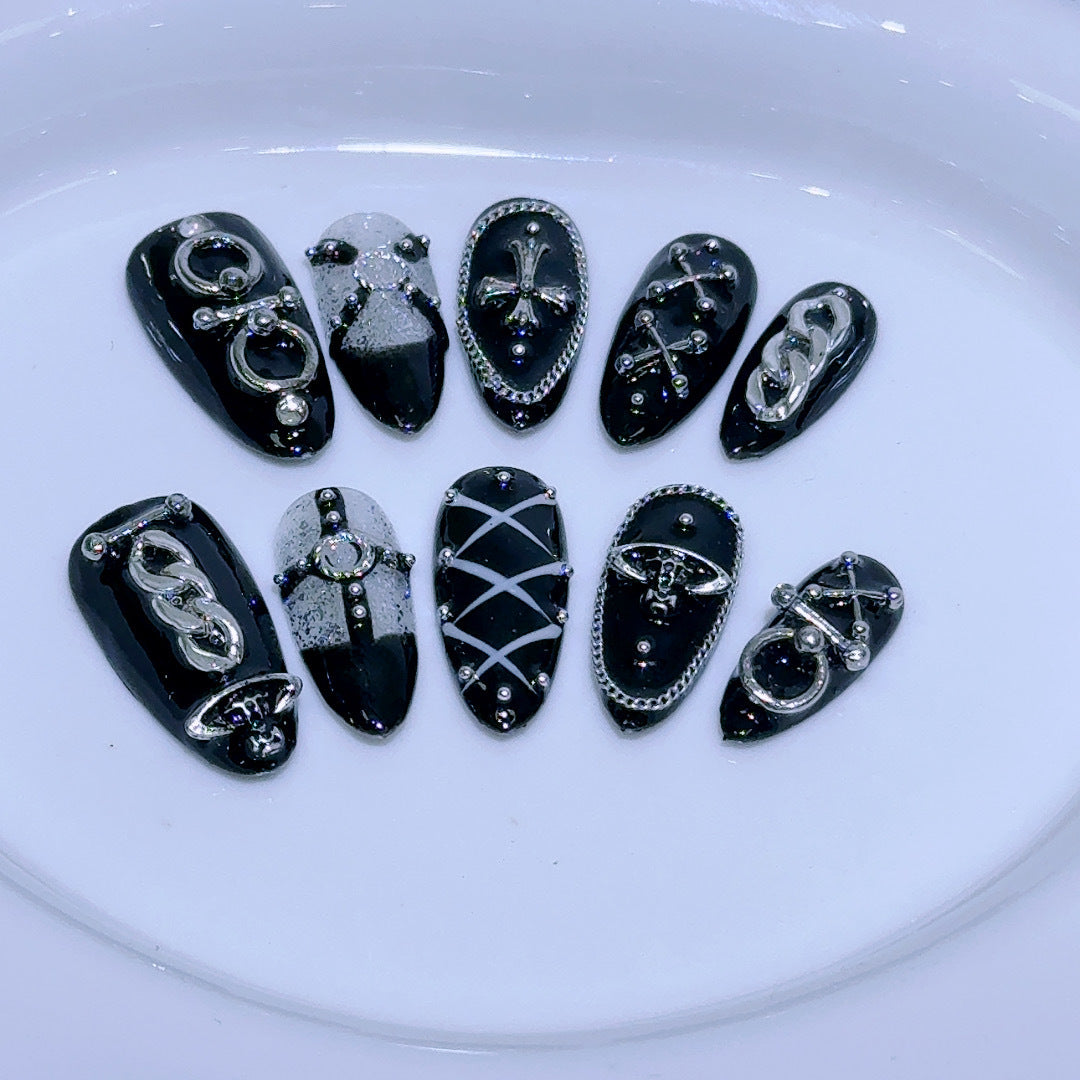 Dekoratives Gothic Nagelkunst Set