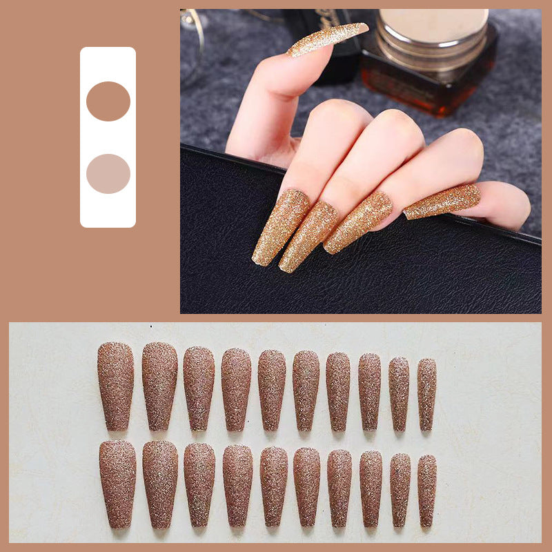 Glänzendes Langes Coffin Press-On Nails Set