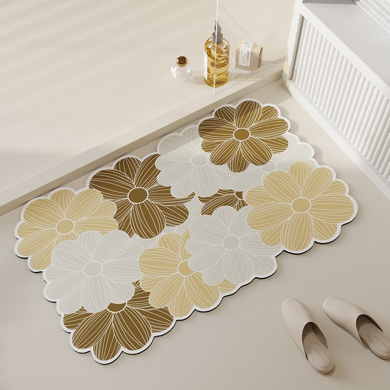 Dekorativer Floral-Muster-Badmatte
