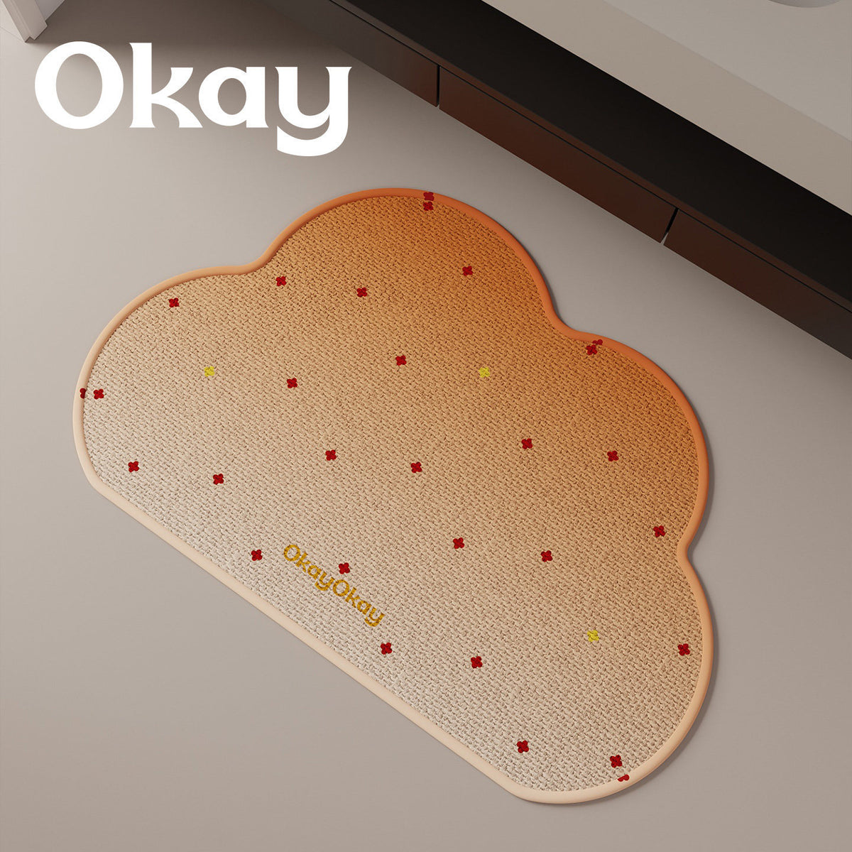 Cloud-Shaped Plush Microfiber Absorbent Non-Slip Bath and Entry Rug