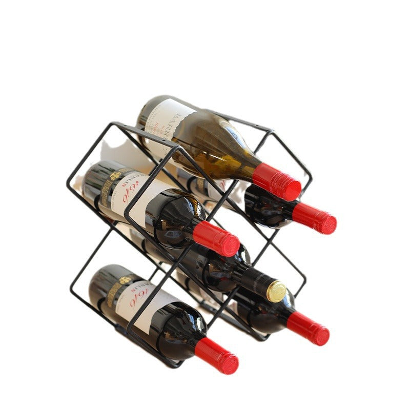 Unisex Weinregal aus schwarzem Metall Brehn