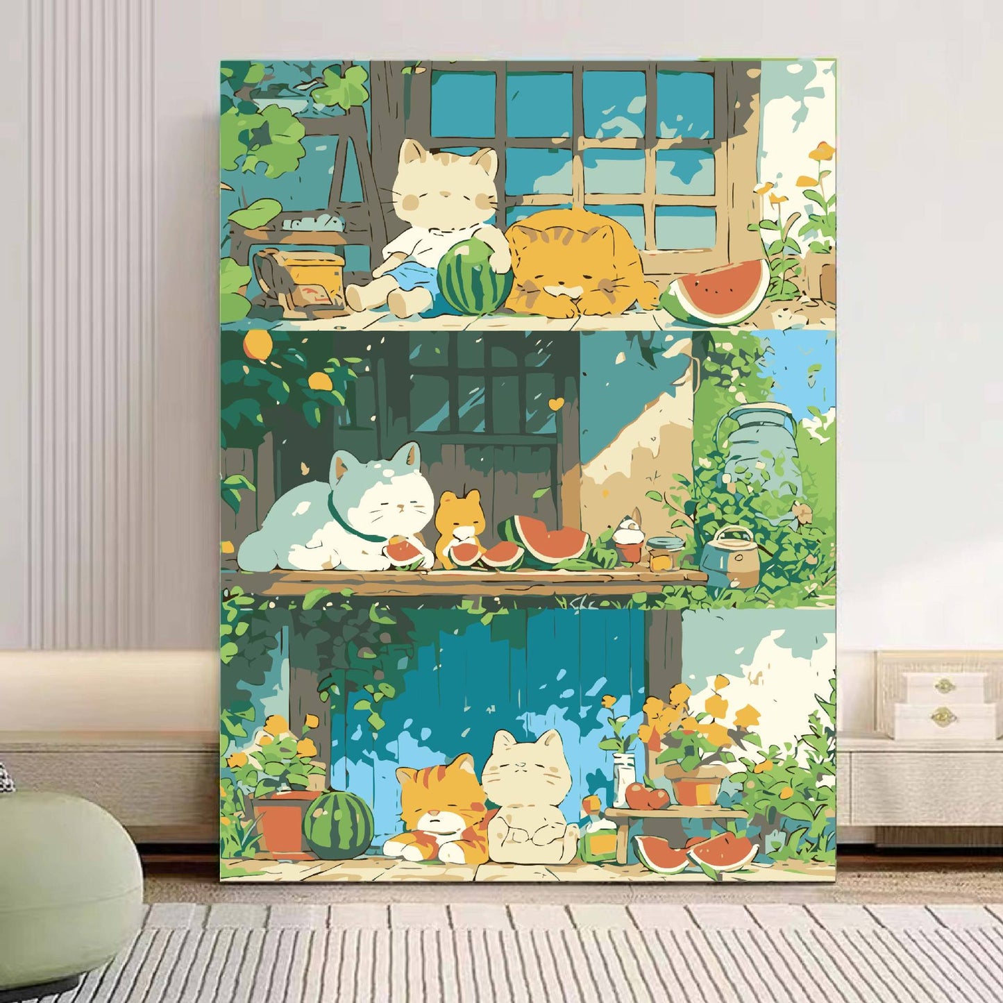 Verspielt Panda Illustration Leinwandkunst Brehn