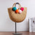 Handgefertigte Basttasche mit Farbenfrohen Quasten Brehn
