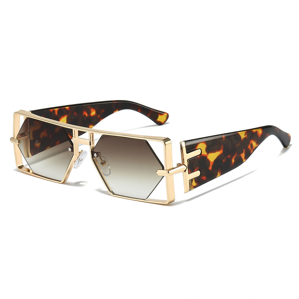 Geometrische Shield-Sonnenbrille mit hochwertigem Metallrahmen Brehn