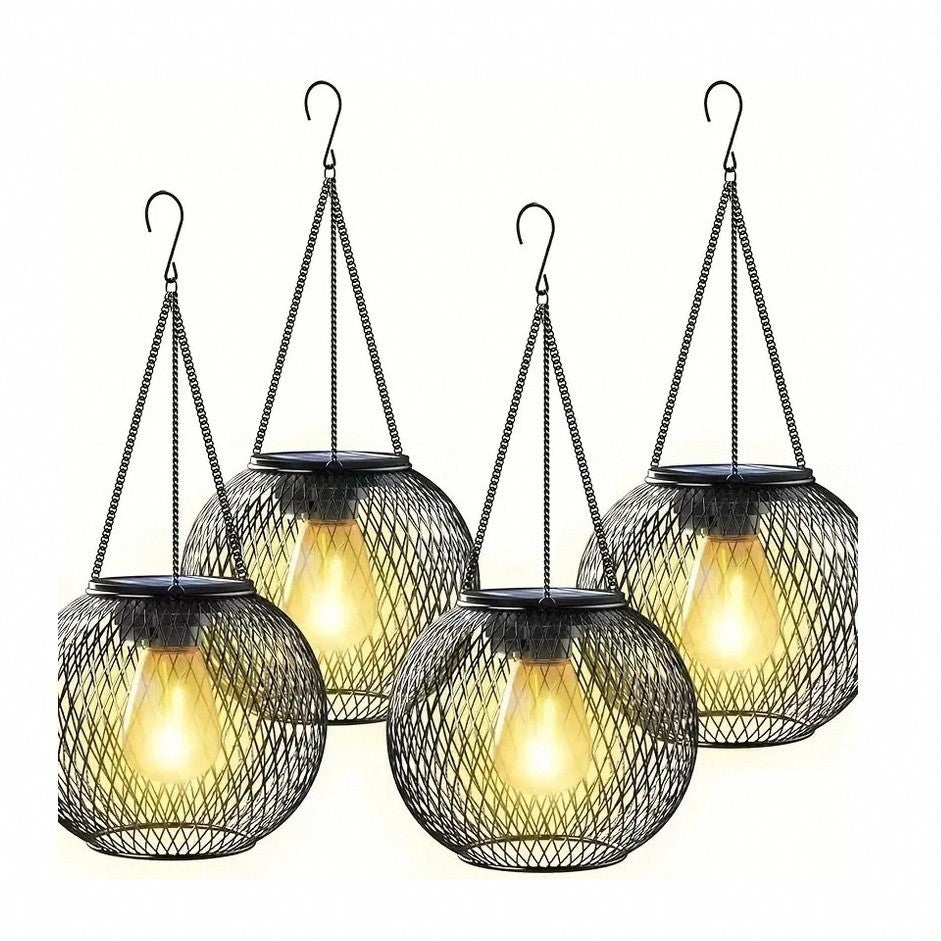 Solar Hängende Außenlaternen mit Vintage-LED-Glühbirne und Metallgehäuse wasserdichte Aufhängung Brehn